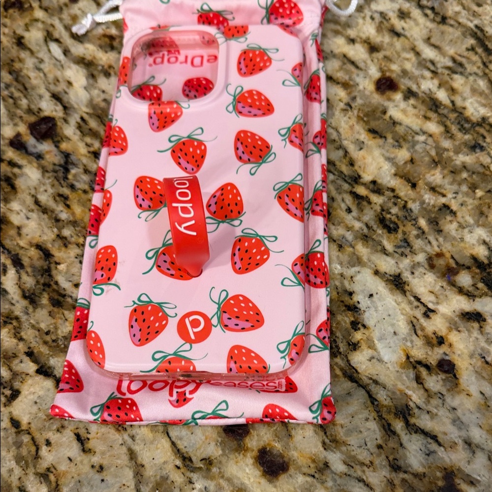 Loopy Case Pink Strawberry Pattern Phone Case - Picture 3 of 3